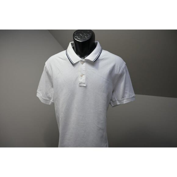 J Crew Flex Pique Polo Shirt Short Sleeve White Casual Prep Mens Size Large - Picture 4 of 9